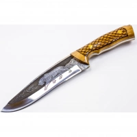 Нож Сафари-2, Кизляр СТО, сталь 65х13, резной купить в Ярославле